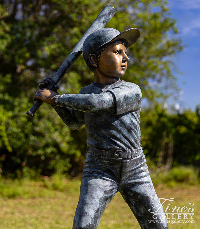 Bronze Statues  - Batter Up Baseball Player In Bronze - BS-875